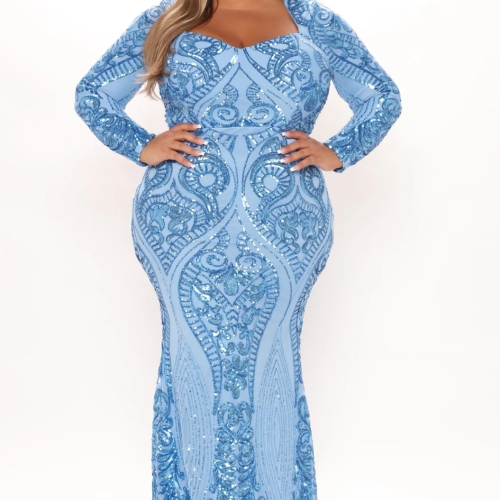 Sequin baby blue dress